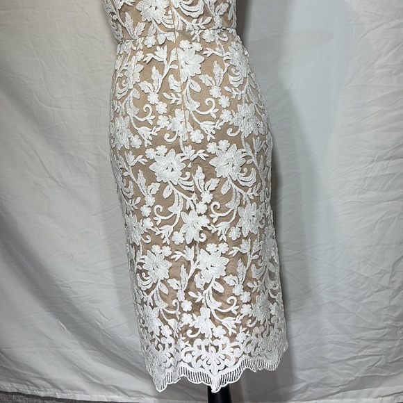 HOST PICK Anthro BHLDN Hansel dress 2 white floral sequin wedding rehearsal hoco - Picture 8 of 13